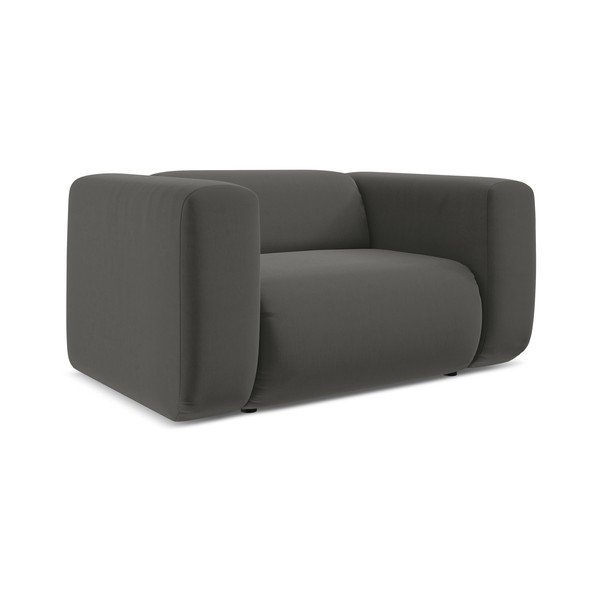 Szürke bársony fotel Ekahi – Makamii