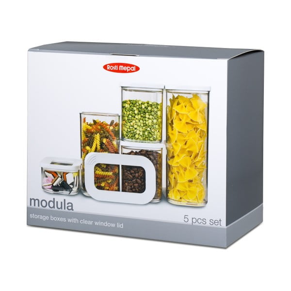 Élelmiszertartó doboz szett 5 db-os Modula White – Mepal-image-3
