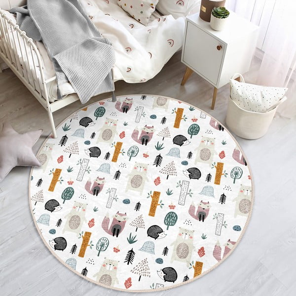 Fehér gyerek szőnyeg ø 100 cm Comfort – Mila Home-image-3