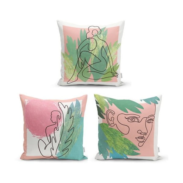 Colourful Minimalist 3 db-os dekorációs párnahuzat szett, 45 x 45 cm - Minimalist Cushion Covers