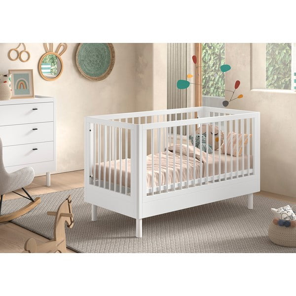 Fehér bükkfa babaágy 70x140 cm Forrest – Vipack-image-1