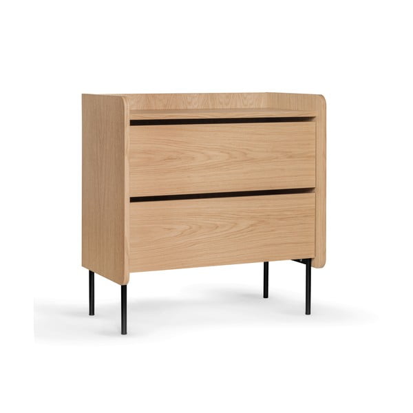 Natúr színű magas komód tölgyfa dekorral 80x82 cm Wrap – Bonami Selection-image-2