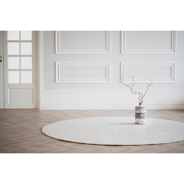 Világosszürke kerek gyapjú szőnyeg ø 250 cm Auckland - Rowico-image-2
