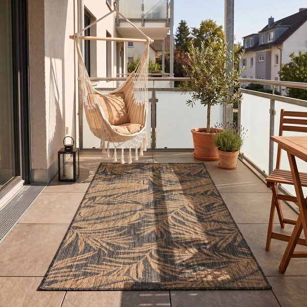Fekete-barna kültéri-beltéri szőnyeg 60x100 cm Mira 1451 – Ayyildiz Carpets-image-1