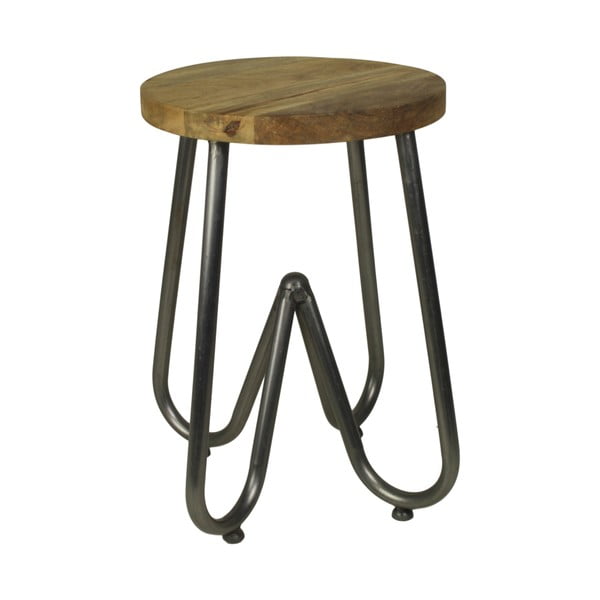 Kisasztal mangófa asztallappal és fekete lábakkal, Ø 38 cm - HSM collection