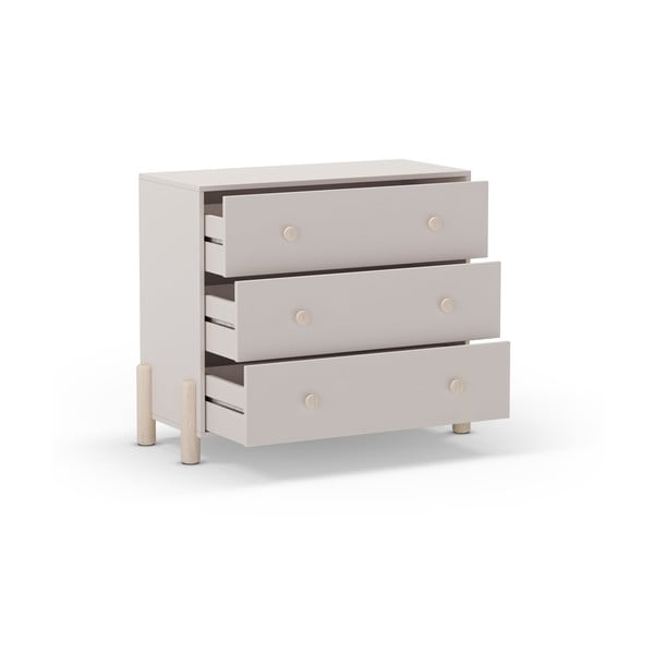 Krémszínű borovi fenyő alacsony gyerek komód 90x80 cm Enola – Marckeric-image-4