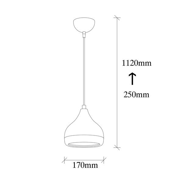 Yildo fekete-rézszínű függőlámpa, ø 17 cm - Opviq lights-image-3