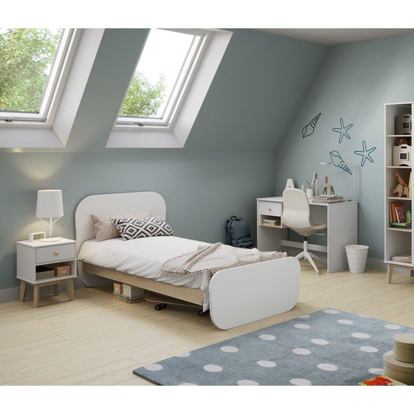 Fehér gyerek éjjeliszekrény Esteban – Marckeric-image-1