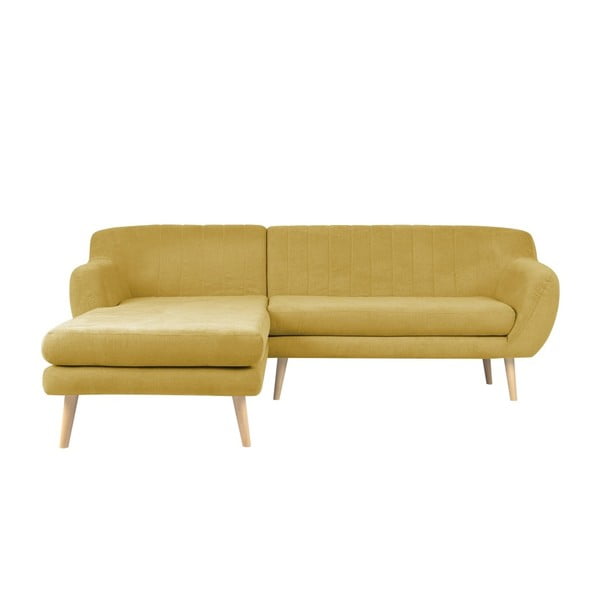 Sardaigne sárga kanapé baloldali fekvőfotellel - Mazzini Sofas