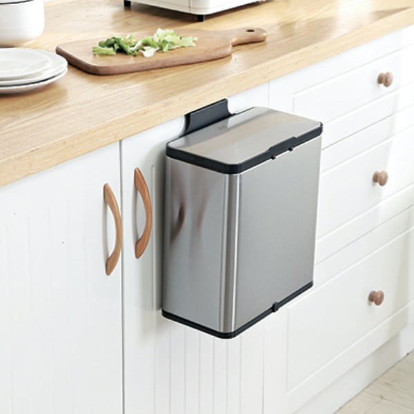 Ezüstszínű komposztálható hulladék gyűjtő 7 l – Addis-image-3
