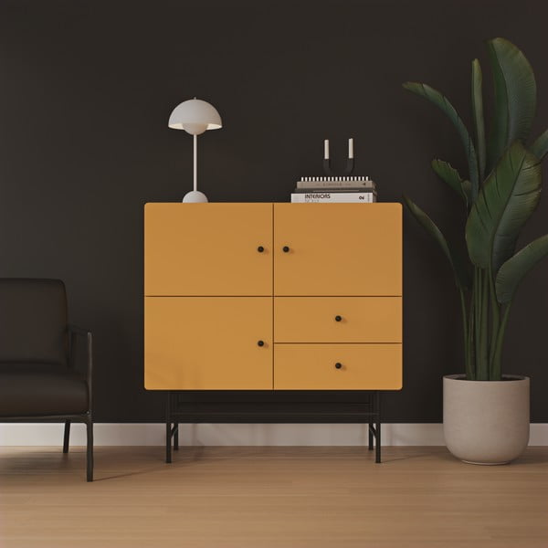 Sárga magas komód 106x107 cm Cocktail - Tenzo-image-1