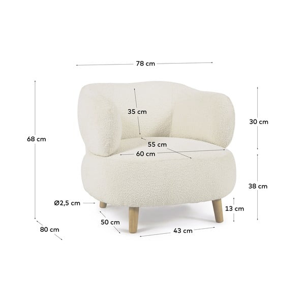 Fehér fotel Luisa - Kave Home-image-4