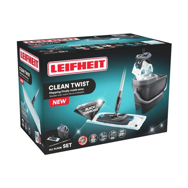 Forgó felmosó vödörrel Clean Twist M Ergo Black – LEIFHEIT-image-3