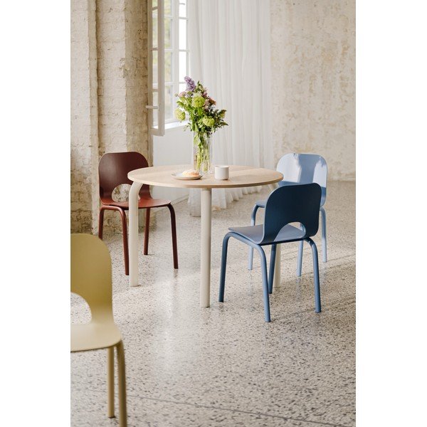 Kerek étkezőasztal tölgyfa dekoros asztallappal ø 100 cm Meko – noo.ma-image-4