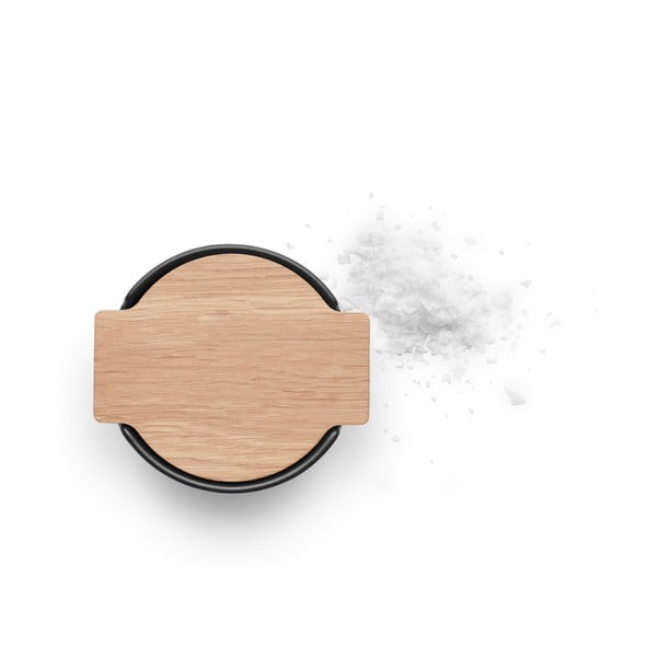 Nordic fekete agyagkerámia sótartó doboz fa fedéllel - Eva Solo-image-4