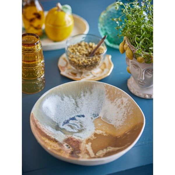 Krémszínű kőedény tálka 1,3 l Lacey – Bloomingville-image-1