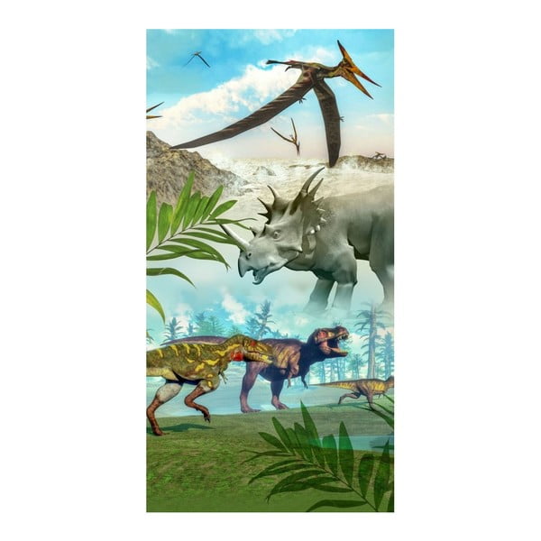 Dinoworld strandtörölköző nyomtatott mintával, 150 x 75 cm - Good Morning