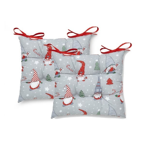 Karácsonyi mintás székpárna szett 2 db-os 40x40 cm Gnomes – Catherine Lansfield