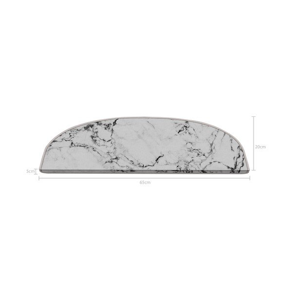 Fehér lépcsőszőnyeg szett 16 db-os 20x65 cm Marble Dream – Vitaus-image-2