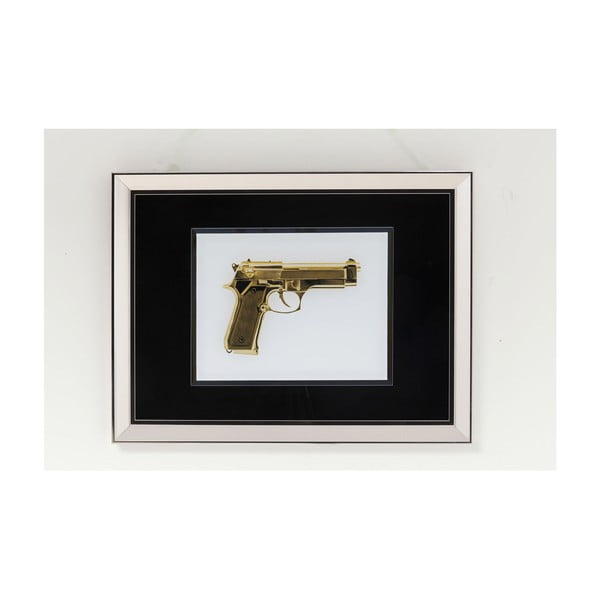 Gun Gold üvegezett kép, 80 x 60 cm - Kare Design