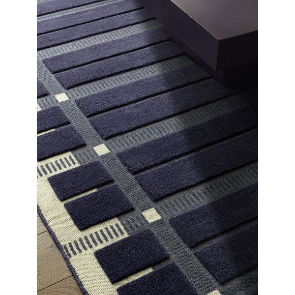 Sötétkék-bézs kézi szövésű gyapjú szőnyeg 120x170 cm – Asiatic Carpets-image-2