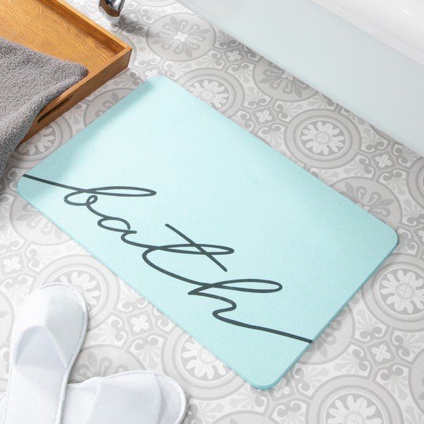 Világoskék fürdőszobai kilépő 39x60 cm Bath – Artsy Doormats-image-1