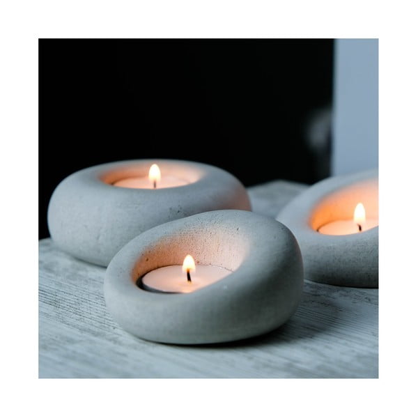 Beton gyertyatartó készlet 3 db-os Donut – Mioli Decor-image-1