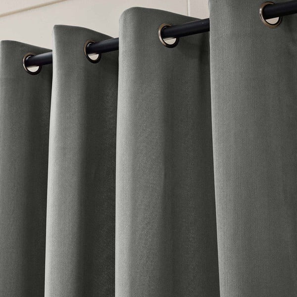 Antracitszürke kordbársony termo függöny 140x260 cm Madison – douceur d'intérieur-image-2