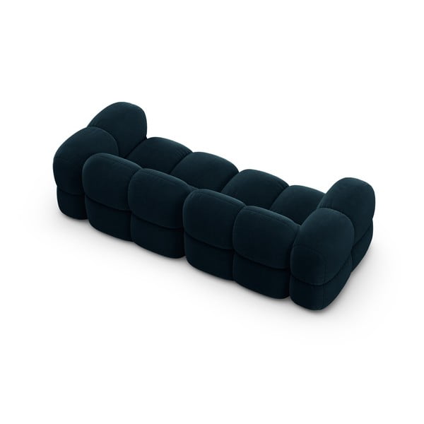 Sötétkék bársony kanapé 250 cm Loretto – Cosmopolitan Design-image-4