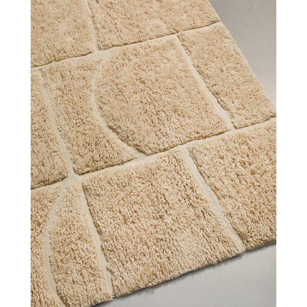 Krémszínű kézi szövésű gyapjú szőnyeg 200x300 cm Nak – Kave Home-image-4