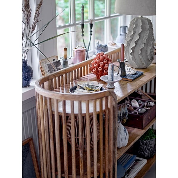 Bézs asztali lámpa textil búrával (magasság 64 cm) Natika – Bloomingville-image-1