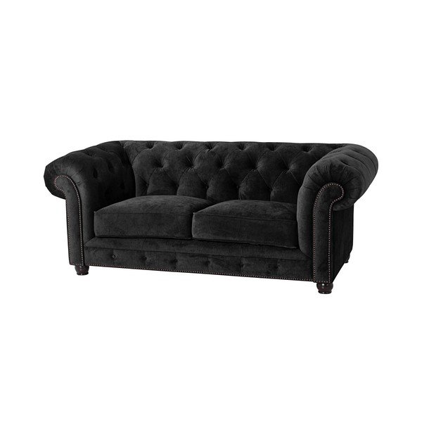 Orleans Velvet fekete kanapé, 196 cm - Max Winzer-image-1