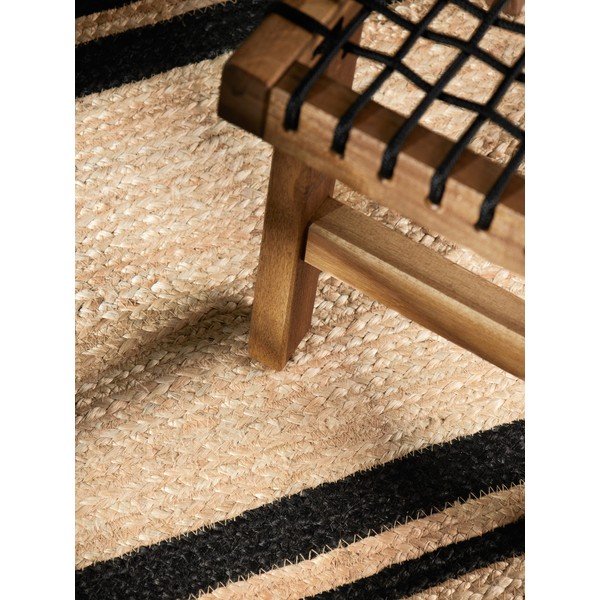 Fekete-natúr színű kétoldalas-kézi szövésű juta futószőnyeg 80x250 cm Looma – Hanse Home-image-4