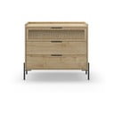 Natúr színű alacsony komód tölgyfa dekorral 90x80 cm Inca – Marckeric