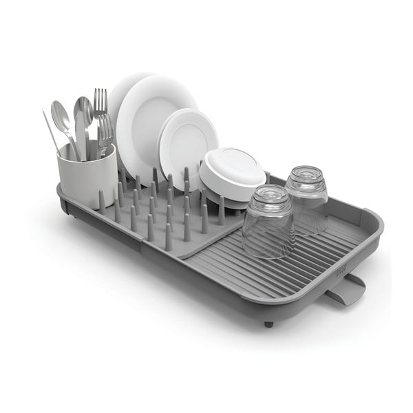 Szürke állítható műanyag edényszárító 34x37 cm Duo – Joseph Joseph