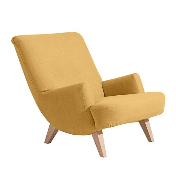 Brandford sárga fotel világosbarna lábakkal - Max Winzer
