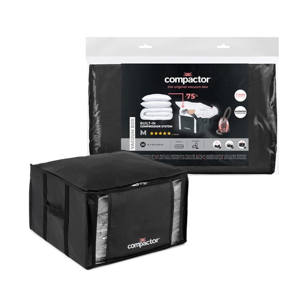 XXL Black Edition 3D Medium fekete ruhatároló doboz, 125 l - Compactor