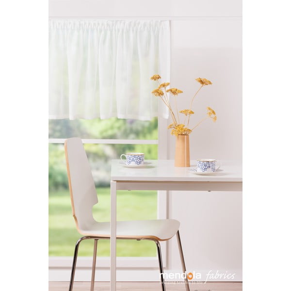 Fehér voile fényáteresztő függöny 150x50 cm Avenue – Mendola Fabrics-image-1