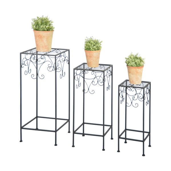 3 db-os fekete virágtartó készlet - Esschert Design-image-1