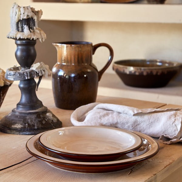 Téglavörös-bézs agyagkerámia desszertes tányér ø 20 cm Poterie – Casafina-image-2