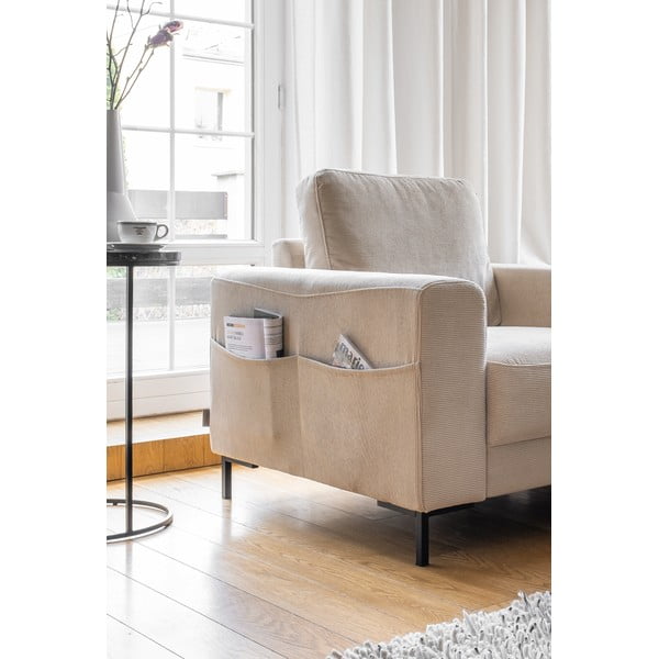 Bézs kordbársony fotel Lofty Lilly – Miuform-image-3