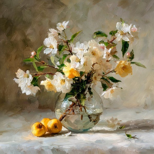 Nyomtatott keretezett kép 70x70 cm Apple Flowers – Styler