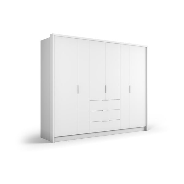 Fehér ruhásszekrény 255x217 cm Wells - Cosmopolitan Design-image-2