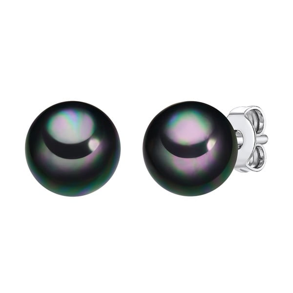 Gyöngy fülbevaló antracitfekete gyönggyel, ⌀ 0,8 cm - Perldesse