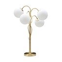 Fehér-aranyszínű asztali lámpa üveg búrával (magasság 74 cm) Glamy – Mauro Ferretti