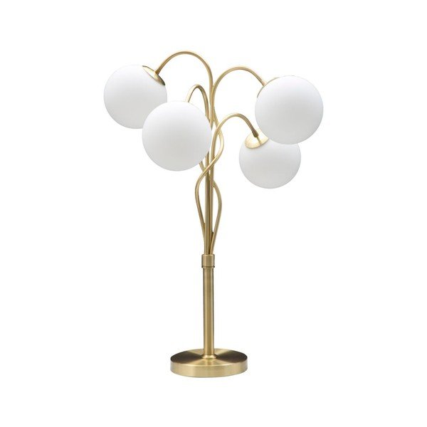 Fehér-aranyszínű asztali lámpa üveg búrával (magasság 74 cm) Glamy – Mauro Ferretti