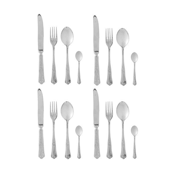 Ezüstszínű rozsdamentes acél evőeszköz készlet 16 db-os Tilly – Bloomingville
