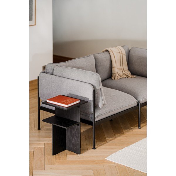 Fekete éjjeliszekrény tölgyfa dekorral Atik – noo.ma-image-1