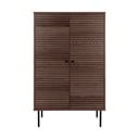 Sötétbarna szekrény tölgyfa dekorral 80x130 cm Kyoto – House Nordic