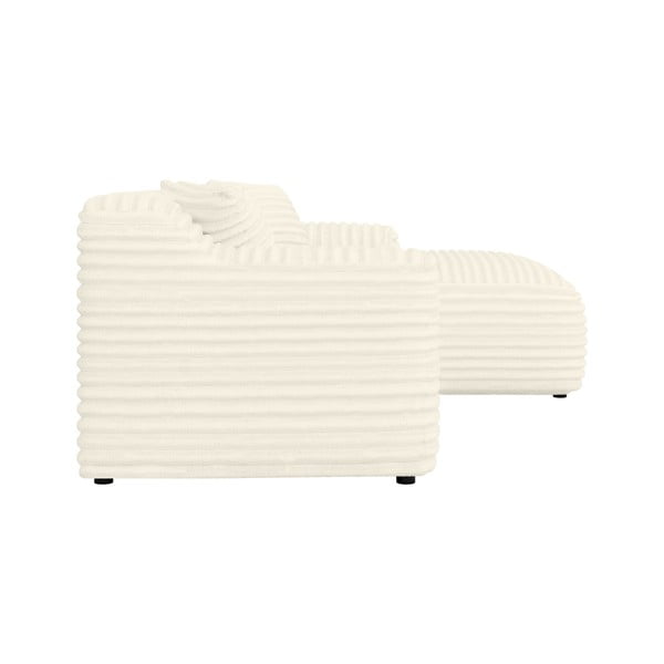 Krémszínű kordbársony sarokkanapé (jobb oldali-heverő résszel) Martin – Ropez-image-3